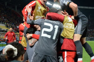 World cup Qualifying Macedonian football squad line ups vs Wales at Tose Proeski Arena Skopje, Macedonia. Foto credit Ita for BalkanPress
