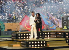 Robbie Williams performance with Lauren at FIFA CWC25 Finals in NJ. Foto credit Ita for BalkanPress