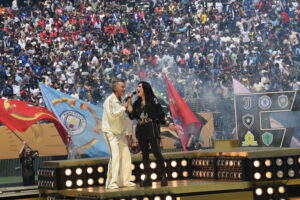 Robbie Williams performance with Lauren at FIFA CWC25 Finals in NJ. Foto credit Ita for BalkanPress