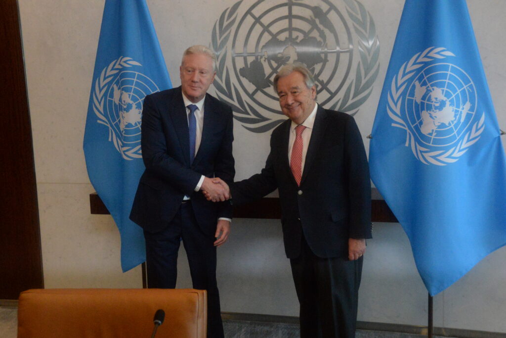 Secretary-General with H.E. Mr. Youssef Raggi, Minster for Foreign Affairs and Emigrants, Republic of Lebanon